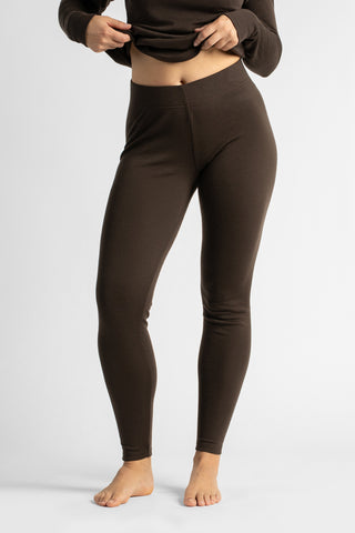 Dameleggings i 250 g merinould, Chokoladebrun - XS / Chokoladebrun
