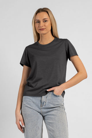 Women's Merino Regular Fit Casual Tee - XS / Charcoal