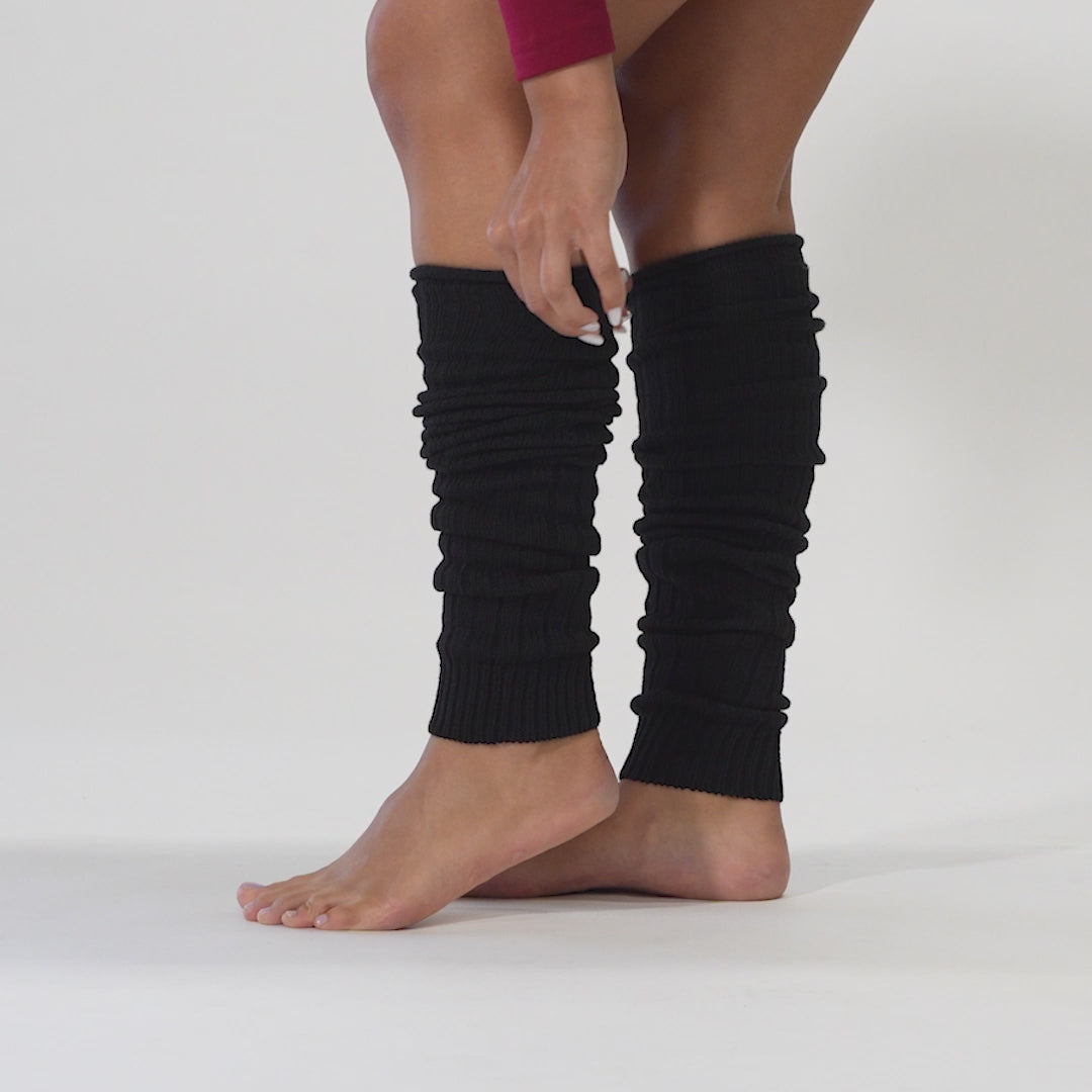 Dame Ribstrikkede Slappe Benvarmere