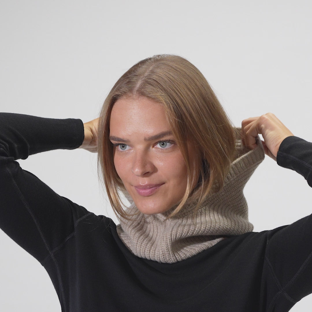 Dame Ribbede Hætte-Kashmir Balaclava