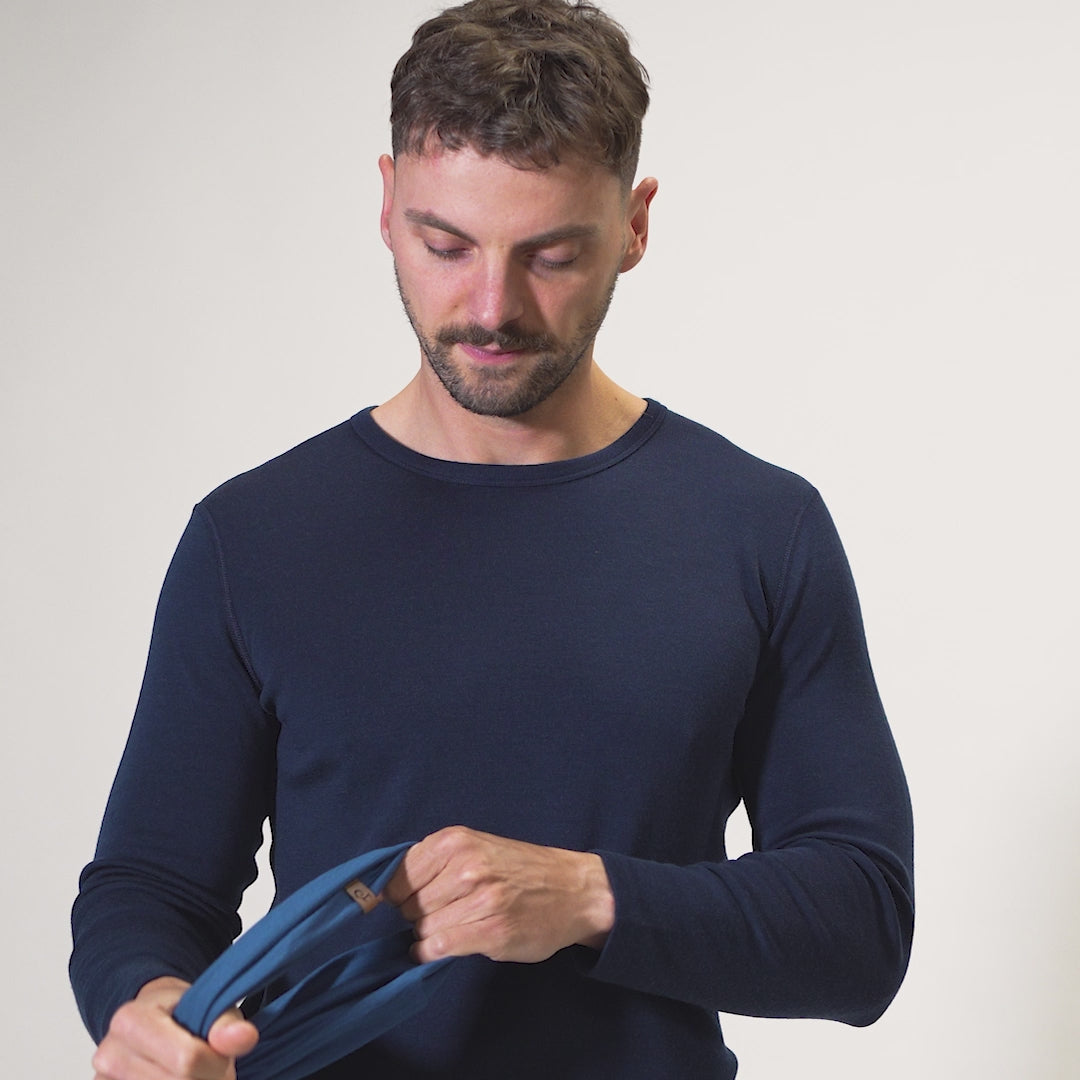 Herre Merino Halsedisse Denim