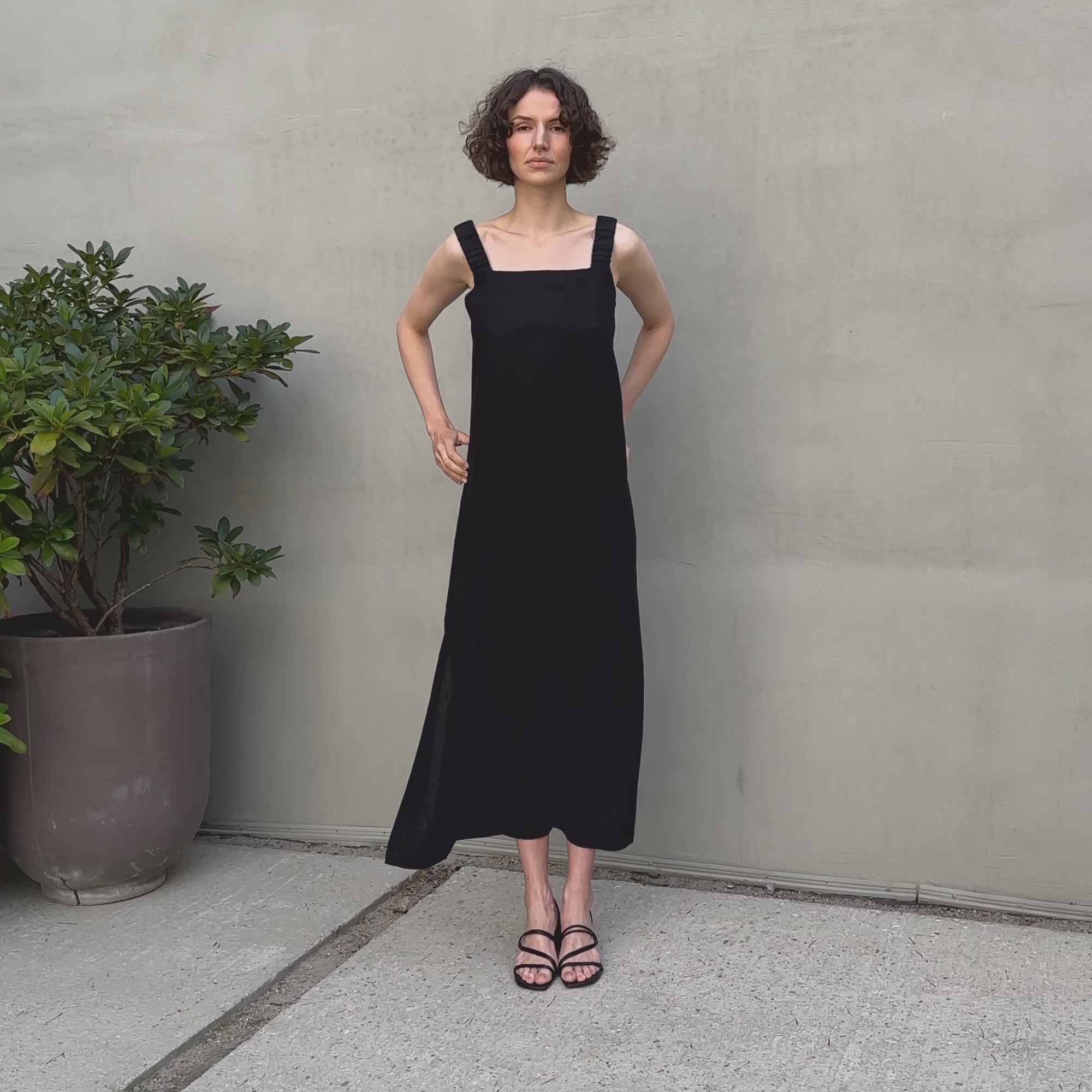 Linned Maxi Forklæde Kjole Fiona