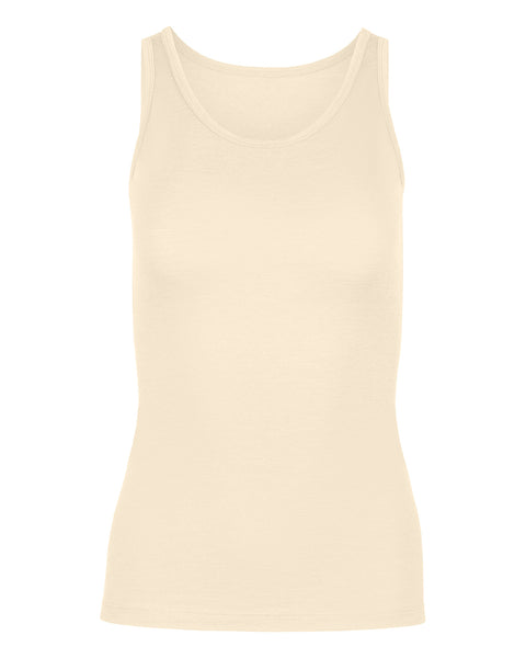 Women's Merino Tank Top Natural Front