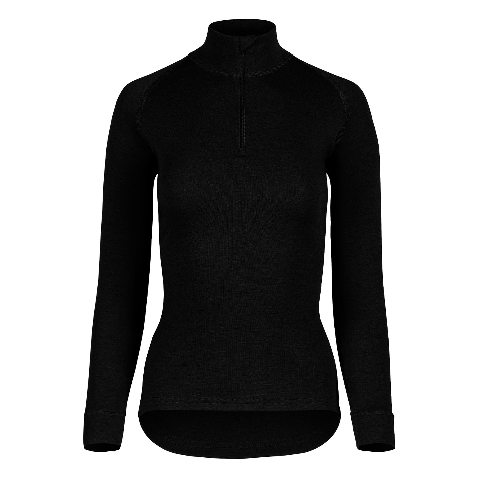 Damebluse med lynlås i halsen 250 g/m² Sort