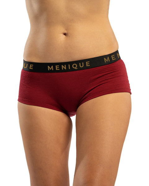 The menique women's underwear boxer shorts in color royal cherry.