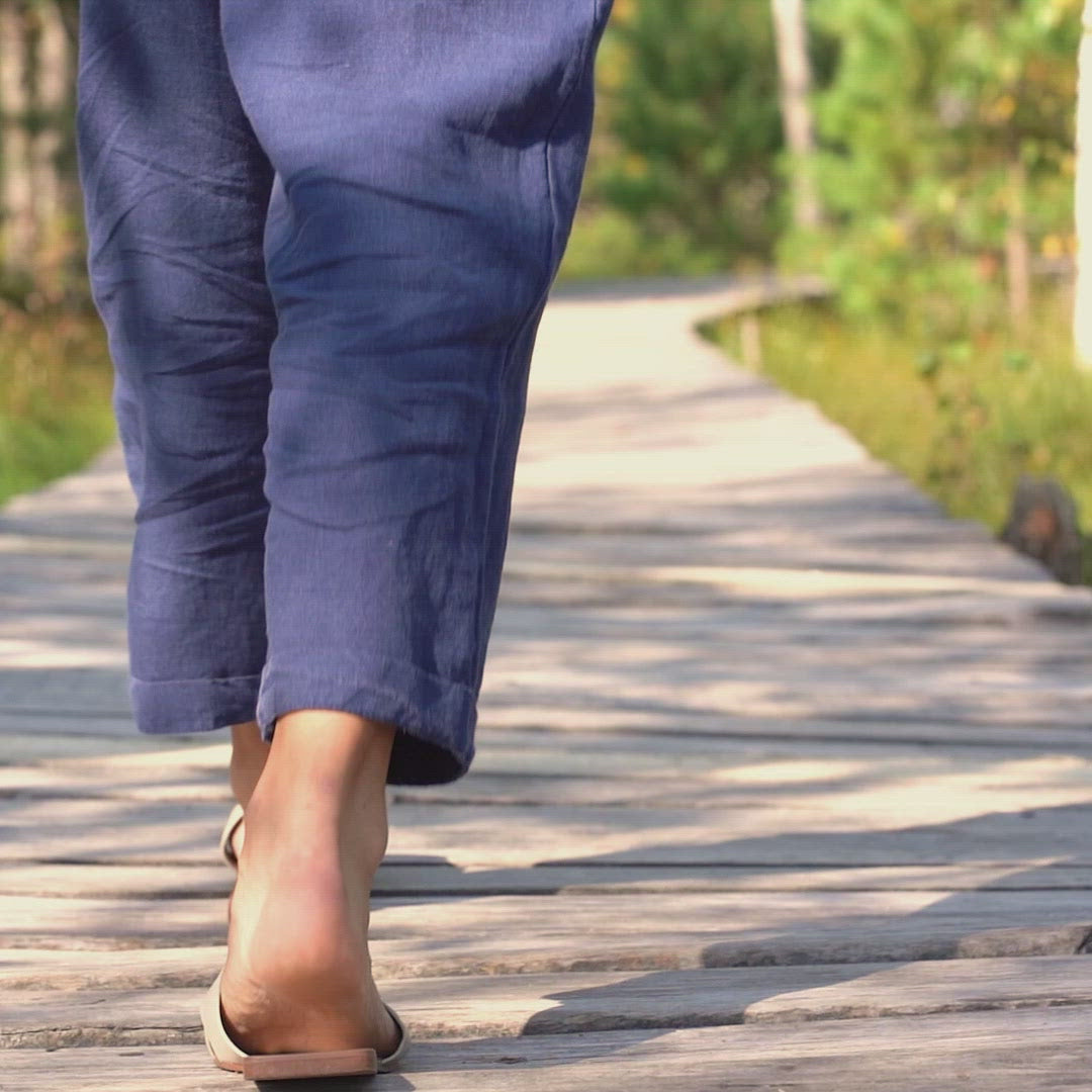 Hørforklædeheldragt Nicci Stormblå