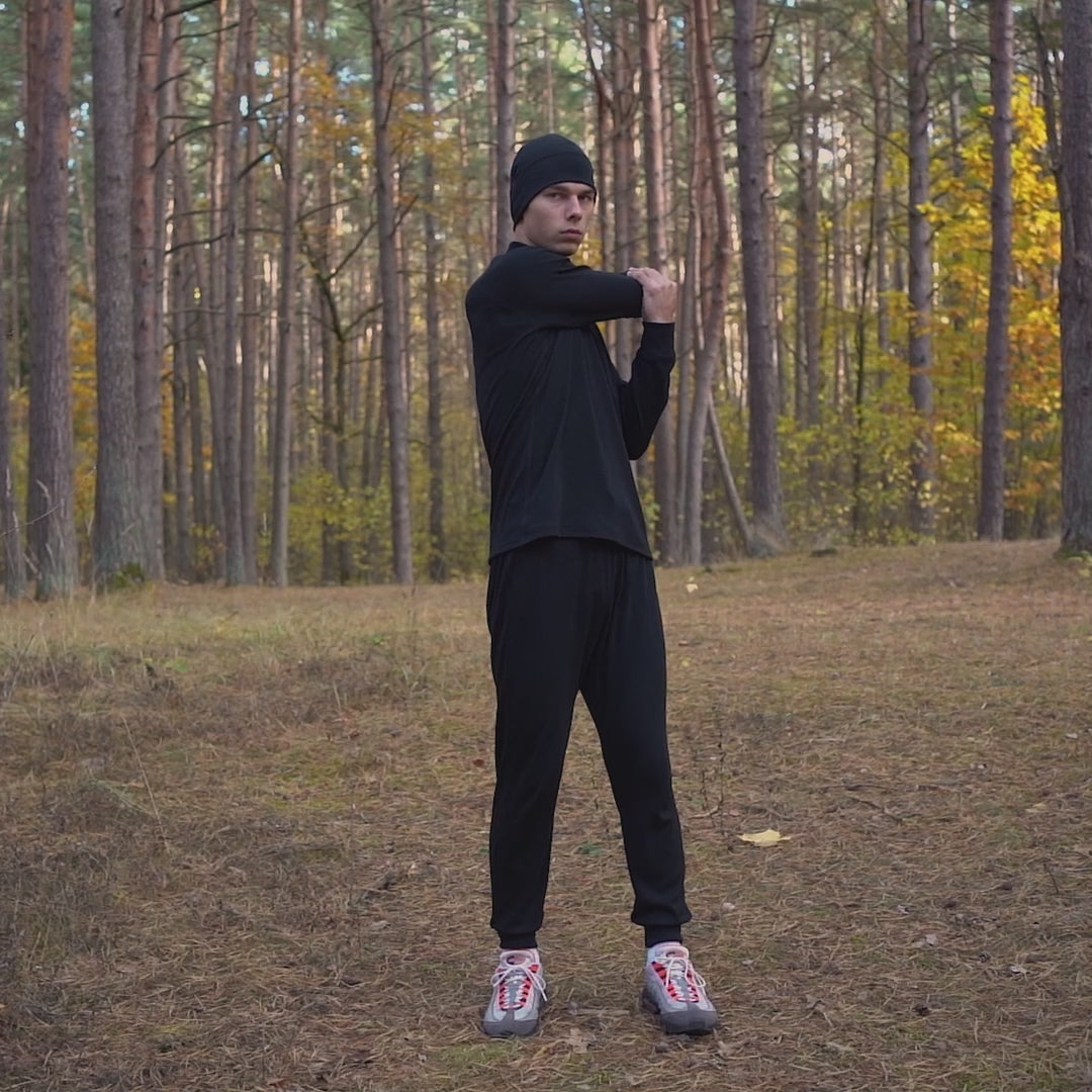 Men's Merino 250 Jogger sweatpants 250gsm Black