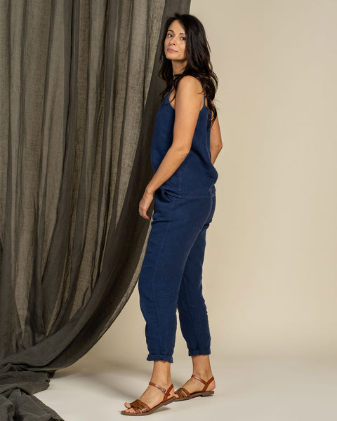 Kim og Dakota hør sæt i to dele i farven Stormblå