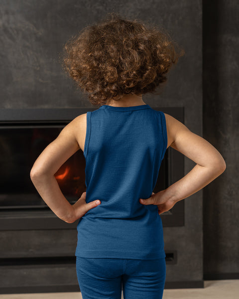 Børneærmeløs 160gsm denim