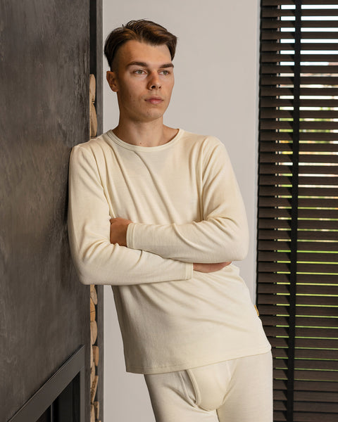 Herre Merino 250 Langærmet Rundhalset Naturlig