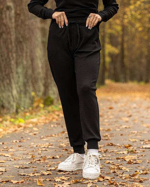 Dame joggebukser i sweatshirtstof 250 g/m² Sort