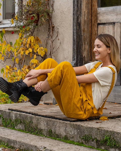 Hørforklædeheldragt Nicci Krydret Gul