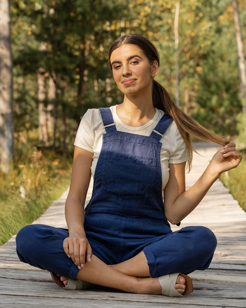 Hørforklædeheldragt Nicci Stormblå