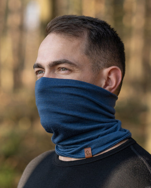 menique unisex Merino halsrør i denimfarve