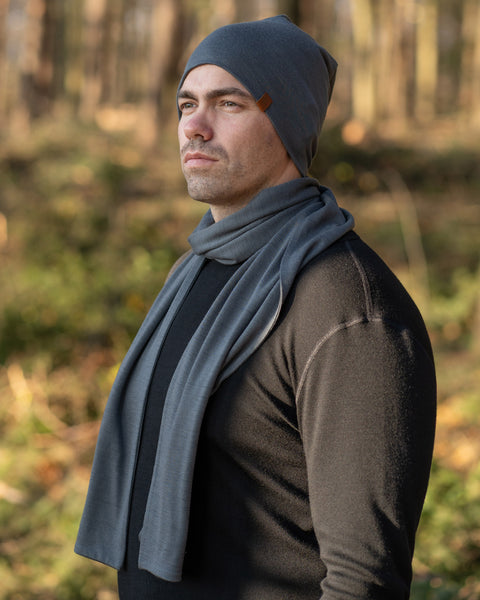 menique Herres Merino Tørklæde Perfekt Grå Farve