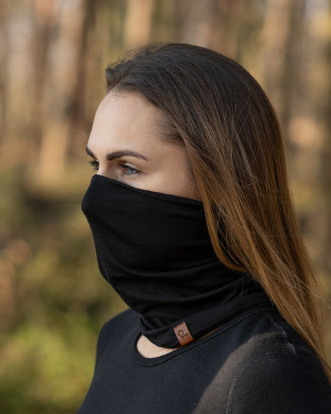 menique Kvinders Merino Halsedisse Sort Farve