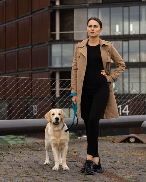 Dame sæt med langærmet trøje og leggings 250 Merino Sort